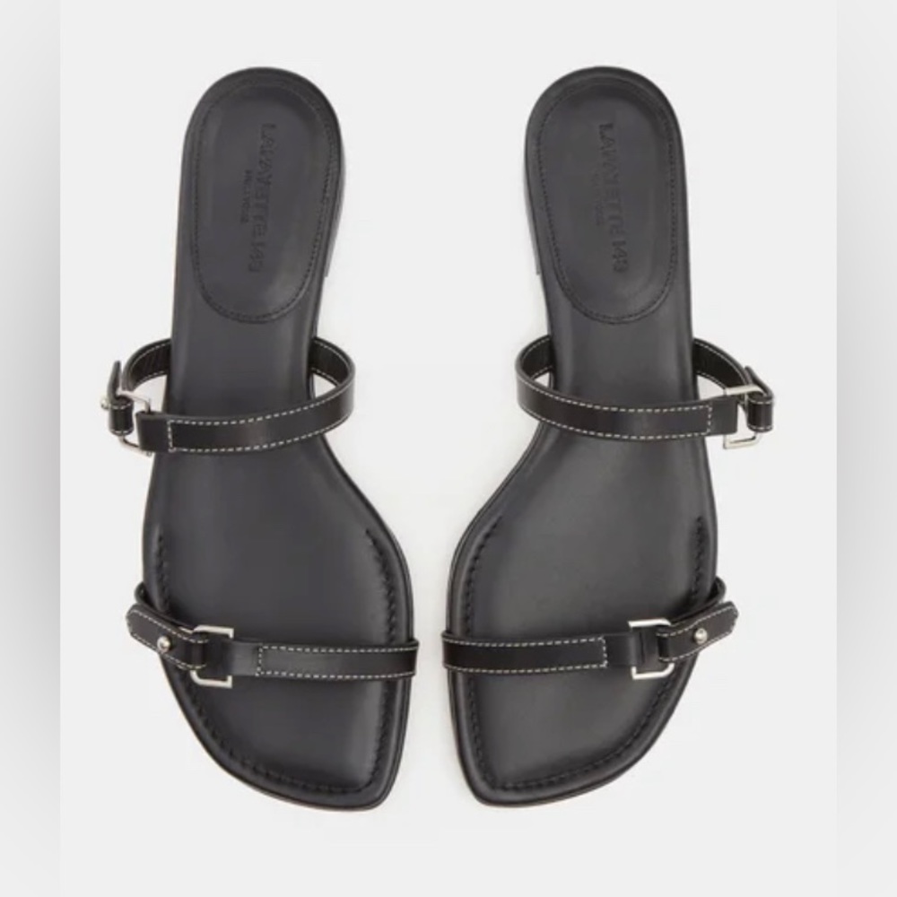 Lafayette 148 Vachetta Leather Flat Slide